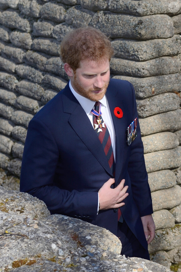 Le prince Harry visite les tranchées de Vimy lors des commémorations des 100 ans de la bataille de Vimy, (100 ans jour pour jour, le 9 avril 1917) dans laquelle de nombreux Canadiens ont trouvé la mort lors de la Première Guerre mondiale, au Mémorial national du Canada, à Vimy, France, le 9 avril 2017.