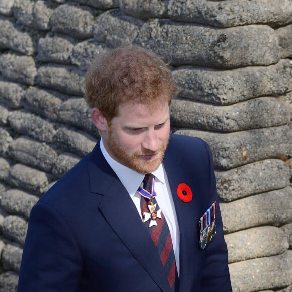 Le prince Harry visite les tranchées de Vimy lors des commémorations des 100 ans de la bataille de Vimy, (100 ans jour pour jour, le 9 avril 1917) dans laquelle de nombreux Canadiens ont trouvé la mort lors de la Première Guerre mondiale, au Mémorial national du Canada, à Vimy, France, le 9 avril 2017.