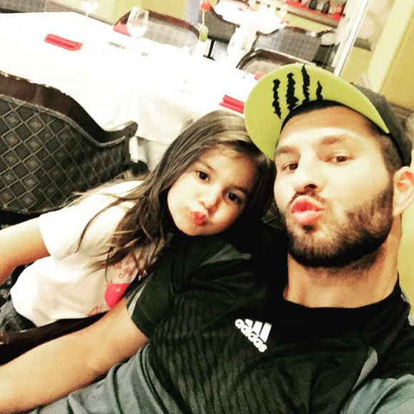 André-Pierre Gignac avec sa fille Grâce en septembre 2015, photo Instagram.