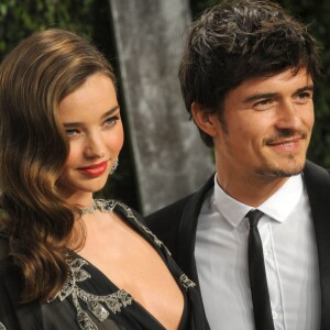 Miranda Kerr et Orlando Bloom - People à la soiree "Vanity Fair Oscar Party" à West Hollywood, le 24 fevrier 2013.