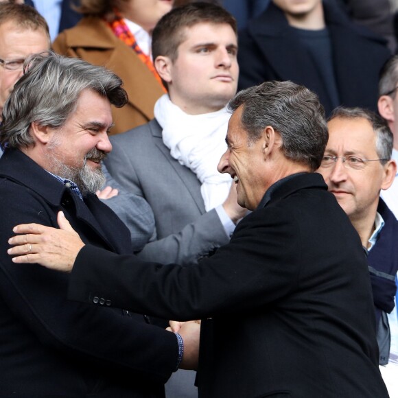 Nicolas Sarkozy au match de football entre le Psg et Montpellier au Parc des Princes à Paris le 22 avril 2017. © Cyril Moreau/Bestimage