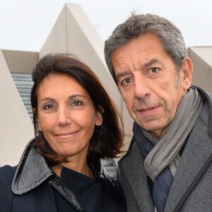 Michel Cymes et sa femme Nathalie lors de la 96ème édition du Prix d'Amérique Opodo à l'hippodrome de Paris-Vincennes, le 29 janvier 2017. © Guirec Coadic/Bestimage