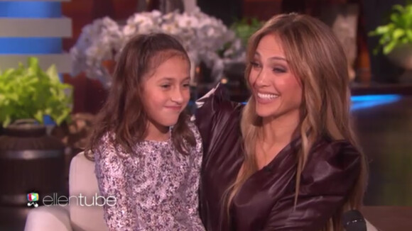 Jennifer Lopez, ses jumeaux Max et Emme (9 ans) réunis sur le plateau "The Ellen DeGeneres Show", diffusé le 24 avril 2017