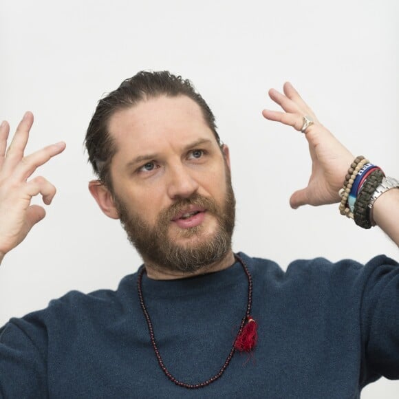 Tom Hardy en conférence de presse pour la série "Taboo" à Beverly Hills. Le 11 janvier 2017