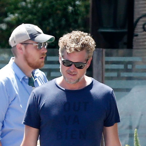 Exclusif - Eric Dane est allé déjeuner en famille avec ses enfants Georgia et Billie Beatrice, sa femme Rebecca Gayheart, Mini Driver et son compagnon à Malibu le 14 aout 2016.