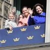 La princesse Victoria, la princesse Sofia, la reine Silvia et la princesse Estelle - Célébration du 71e anniversaire du roi Carl XVI Gustaf de Suède à Stockholm le 30 avril 2017