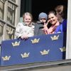 La princesse Victoria, le prince Oscar, la reine Silvia et la princesse Estelle - Célébration du 71e anniversaire du roi Carl XVI Gustaf de Suède à Stockholm le 30 avril 2017