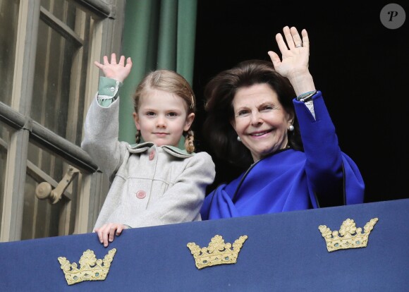 La reine Silvia et la princesse Estelle - Célébration du 71e anniversaire du roi Carl XVI Gustaf de Suède à Stockholm le 30 avril 2017