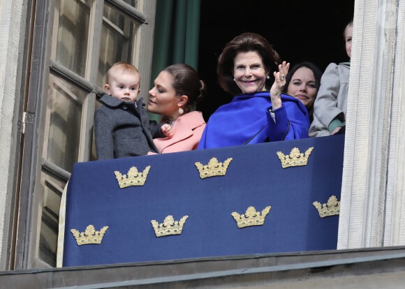 La princesse Victoria, le prince Oscar, la princesse Sofia,la reine Silvia et la princesse Estelle - Célébration du 71e anniversaire du roi Carl XVI Gustaf de Suède à Stockholm le 30 avril 2017