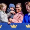 Le prince Daniel, La princesse Victoria, le prince Oscar, la reine Silvia, la princesse Estelle - Célébration du 71ème anniversaire du roi C. Gustav de Suède à Stockholm le 30 avril 2017 30/04/2017 - Stockholm