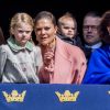 La princesse Victoria, le prince Oscar, la princesse Sofia, la reine Silvia, le prince Daniel et la princesse Estelle - Célébration du 71ème anniversaire du roi C. Gustav de Suède à Stockholm l 30 avril 2017 30/04/2017 - Stockholm