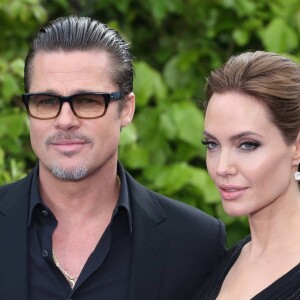 Brad Pitt, Angelina Jolie - Première du film "Maleficent" à Londres le 8 mai 2014.