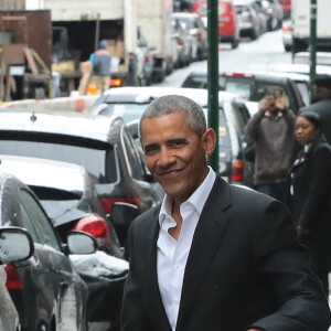 Barack Obama à la sortie du restaurant Upland à New York. Le 10 mars 2017