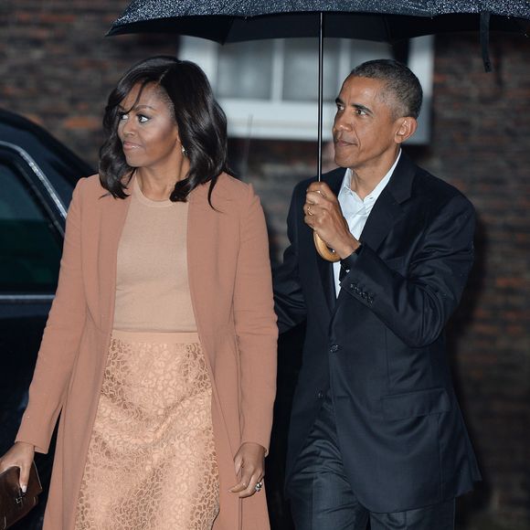 Barack Obama et sa femme Michele Obama - Le prince William et Kate Middleton reçoivent Barack Obama et sa femme pour un dîner privé dans leur résidence de Kensington à Londres le 22 Avril 2016.