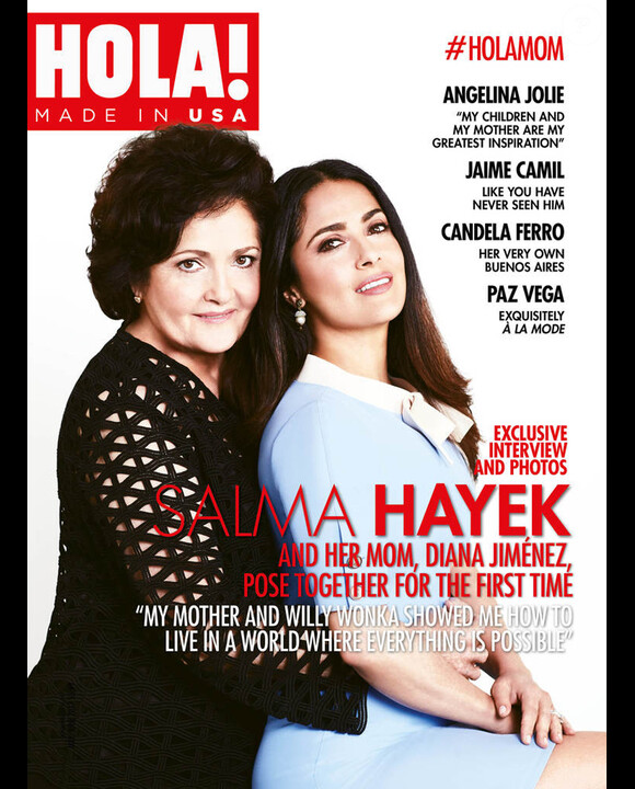 Salma Hayek avec sa mère Diana en couverture du magazine HOLA!