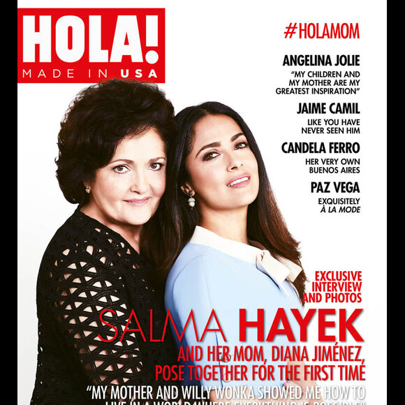 Salma Hayek avec sa mère Diana en couverture du magazine HOLA!