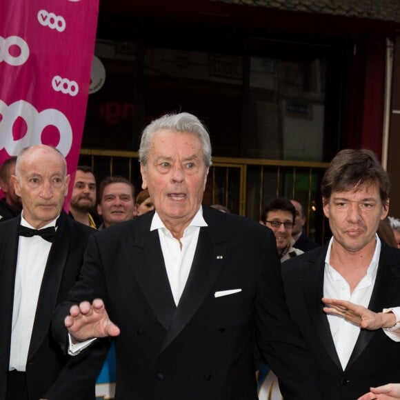 L'icône du cinéma français Alain Delon, invité d'honneur, annonce sa retraite pour la fin 2017, lors du Festival du film policier de Liège, Belgique, le 5 mai 2017.