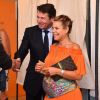 Laura Tenoudji (alias Laura du Web sur France 2), enceinte, et son mari Christian Estrosi se sont rendus dans un bureau de vote le 7 mai 2017 à Nice pour le second tour de l'élection présidentielle de 2017. © Bruno Bebert/Bestimage