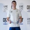 Cristiano Ronaldo au photocall de la marque CR7 fitness sous les yeux de sa compagne G.Rodriguez à Madrid le 13 mars 2017.