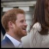 Le prince William, duc de Cambridge, Catherine (Kate) Middleton, duchesse de Cambridge, et le prince Harry accueillent les enfants de ceux qui sont morts au service des Forces armées lors d'une une fête au palais de Buckingham à Londres le 13 mai 2017