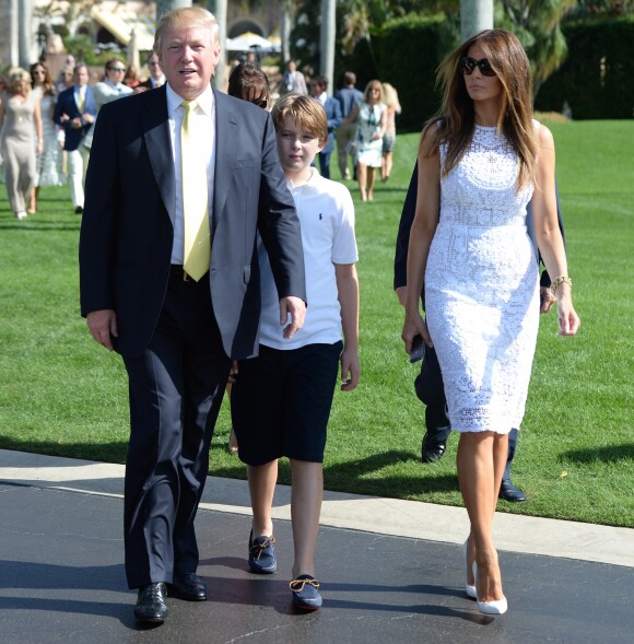 Donald, Melania et Barron Trump à Palm Beach. Janvier 2015.