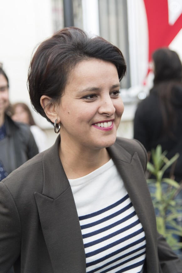 Najat Vallaud-Belkacem - Le parti socialiste rend hommage à Henri Emmanuelli au siège du parti socialiste à Paris le 27 mars 2017. © Pierre Perusseau/Bestimage