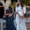 Donatella Versace et la reine Rania Al Abdullah de Jordanie - Défilé de mode de la fondation "Fashion for Relief" à l'aéroport de Cannes-Mandelieu, en marge du 70e Festival International du Film de Cannes. Cannes, le 21 mai 2017.