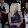 Donatella Versace et la reine Rania Al Abdullah de Jordanie - Défilé de mode de la fondation "Fashion for Relief" à l'aéroport de Cannes-Mandelieu, en marge du 70e Festival International du Film de Cannes. Cannes, le 21 mai 2017.