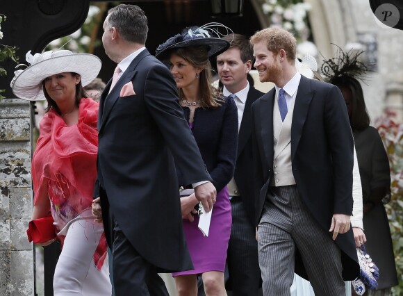 Le prince Harry a assisté le 20 mai 2017 au mariage de Pippa Middleton et James Matthews à l'église St Mark d'Englefield sans sa compagne Meghan Markle, qui attendait à Englefield House non loin de là et a ensuite pris part avec lui à la fête chez les Middleton, à Bucklebury.
