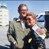 Roger Moore et Luisa Mattioli à Deauville en 1985.