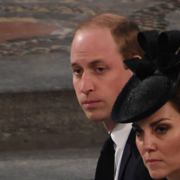 Le prince William, duc de Cambridge, et Kate Catherine Middleton, duchesse de Cambridge, le prince Harry - Messe en l'honneur des victimes de l'attentat de Londres à l'abbaye de Westminster à Londres. Le 5 avril 2017