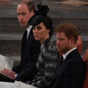 Le prince William, duc de Cambridge, et Kate Catherine Middleton, duchesse de Cambridge, le prince Harry - Messe en l'honneur des victimes de l'attentat de Londres à l'abbaye de Westminster à Londres. Le 5 avril 2017