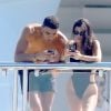 Antibes, 24th of May, 2017 Kourtney Kardashian and boyfriend Younes Bendjima aboard yacht checking social medias ABACAPRESS.COM24/05/2017 - 