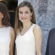 Le roi Felipe VI et la reine Letizia d'espagne reçoivent le président portugais Marcelo Rebelo de Sousa à l'occasion de l'inauguration du salon du livre à Madrid le 26 mai 2017