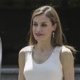 Le roi Felipe VI et la reine Letizia d'espagne reçoivent le président portugais Marcelo Rebelo de Sousa lors d'un déjeuner à Madrid le 26 mai 2017