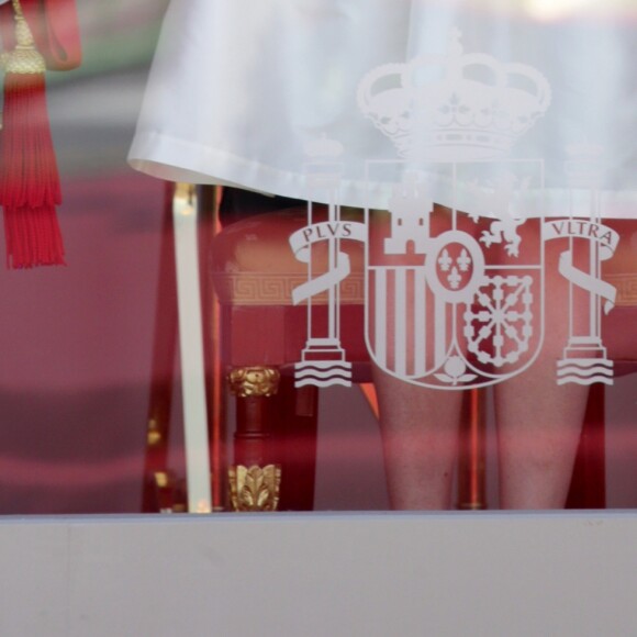 La reine Letizia et le roi Felipe VI d'Espagne lors de la Journée nationale des forces armées à Guadalajara le 27 mai 2017