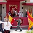 La reine Letizia et le roi Felipe VI d'Espagne lors de la Journée nationale des forces armées à Guadalajara le 27 mai 2017