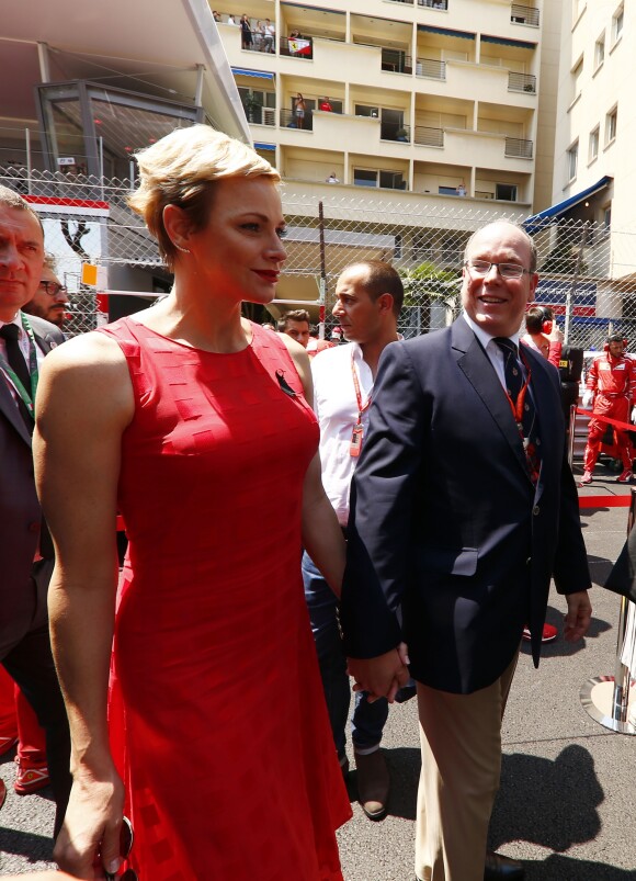 Le prince Albert II de Monaco et la princesse Charlène - 75e Grand Prix F1 de Monaco, le 28 mai 2017.