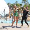 Exclusif - Tallia Storm en mini concert au bord de la piscine de l'hôtel Hard Rock à Ibiza, le 29 mai 2017.