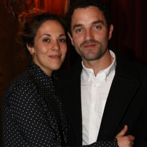 Alysson Paradis et son compagnon Guillaume Gouix lors du cocktail à l'occasion de la sortie du film de L Belvaux "Chez nous" au restaurant l'Escargot à Paris, le 20 février 2017.