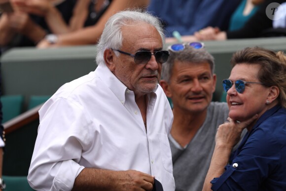 Dominique Strauss-Kahn dans les tribunes de Roland-Garros à Paris. Le 30 mai 2017.