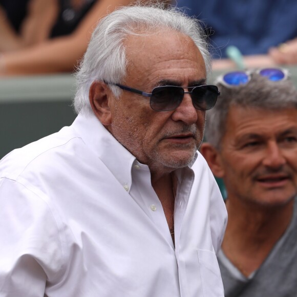 Dominique Strauss-Kahn dans les tribunes de Roland-Garros à Paris. Le 30 mai 2017.