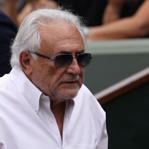 Dominique Strauss-Kahn dans les tribunes de Roland-Garros à Paris. Le 30 mai 2017.