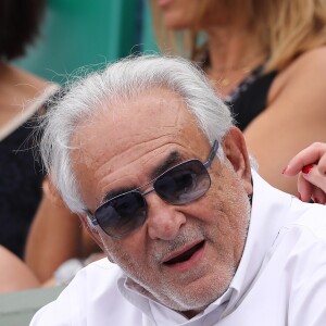 Dominique Strauss-Kahn dans les tribunes de Roland-Garros à Paris. Le 30 mai 2017.