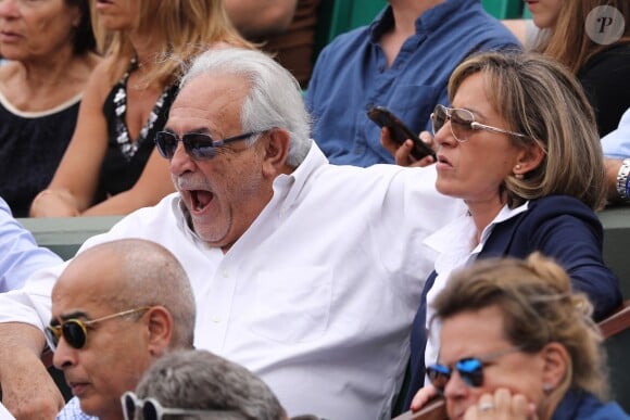 Dominique Strauss-Kahn dans les tribunes de Roland-Garros à Paris. Le 30 mai 2017.
