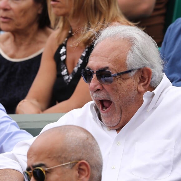 Dominique Strauss-Kahn dans les tribunes de Roland-Garros à Paris. Le 30 mai 2017.