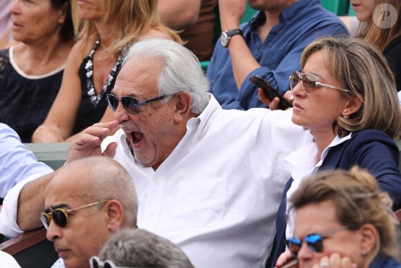 Dominique Strauss-Kahn dans les tribunes de Roland-Garros à Paris. Le 30 mai 2017.
