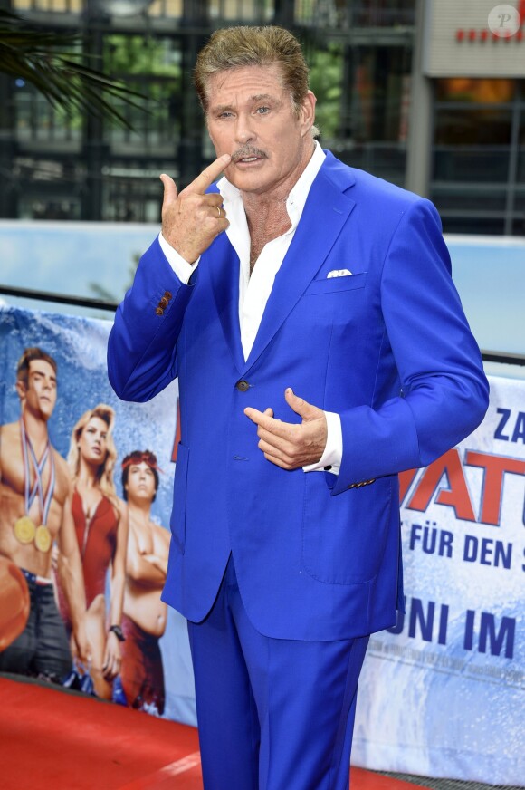 David Hasselhoff lors du photocall du film "Baywatch : Alerte à Malibu" au centre Sony de Berlin le 30 mai 2017.