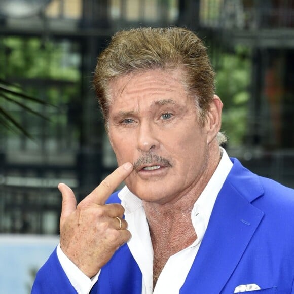 David Hasselhoff lors du photocall du film "Baywatch : Alerte à Malibu" au centre Sony de Berlin le 30 mai 2017.