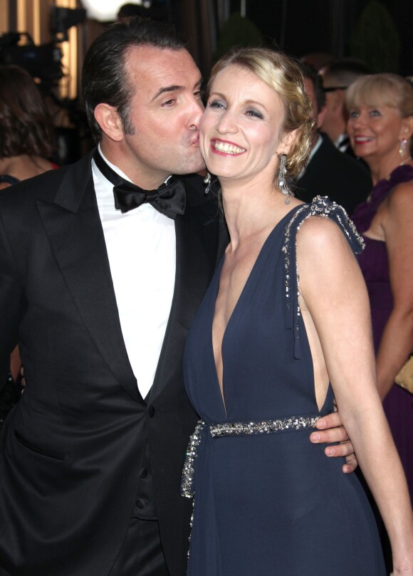 Jean Dujardin et Alexandra Lamy lors des Oscars 2012